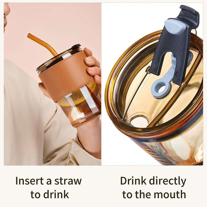Reusable glass tumbler used for tea, coffee and juice