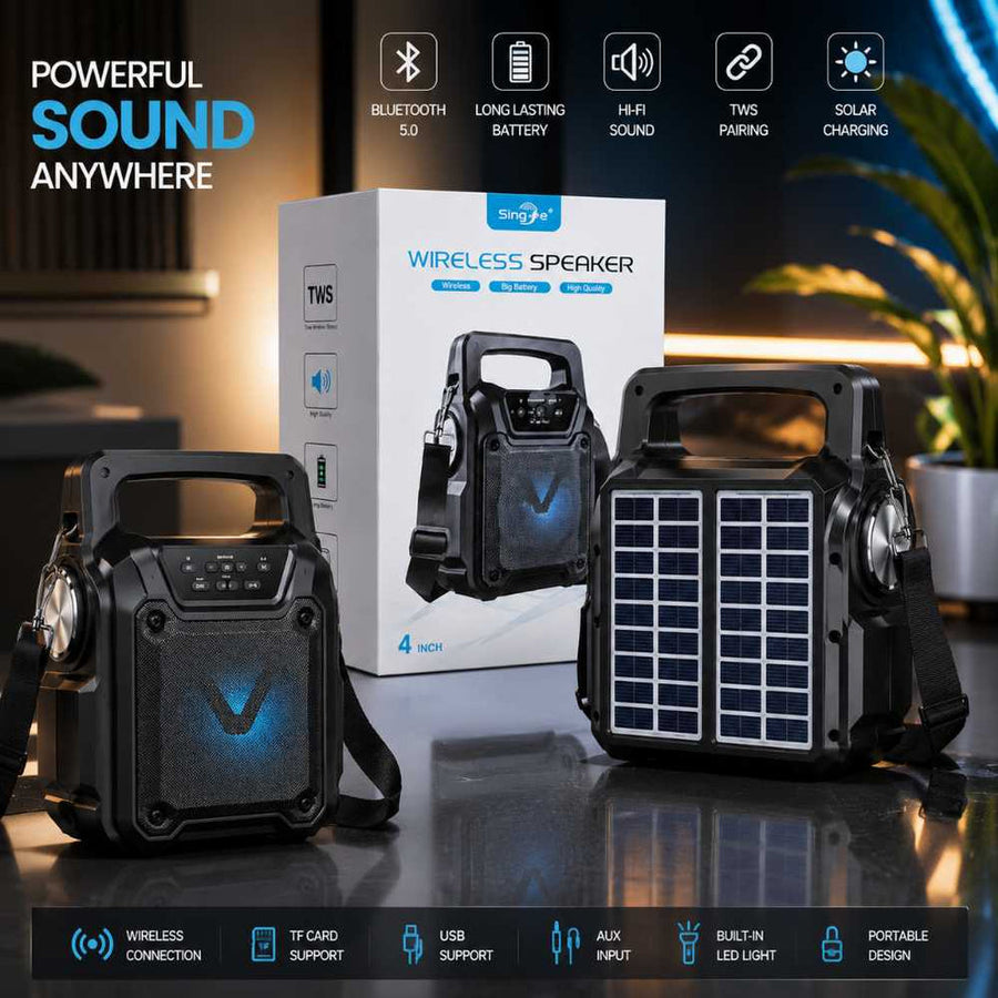 Portable solar Bluetooth speaker with LED light and FM radio – price in Pakistan