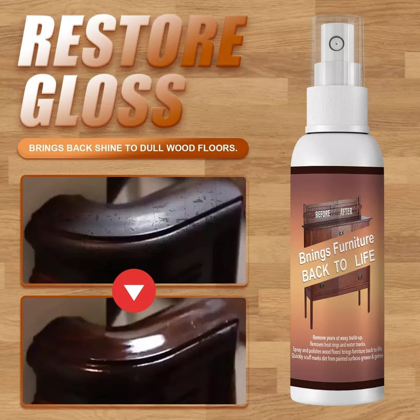 Furniture restoration wax used on a wooden table before and after