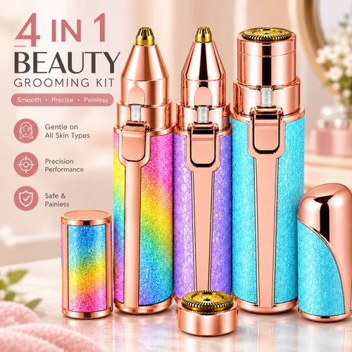 2-in-1 Rechargeable Facial Hair Remover & Eyebrow Trimmer with LED Light