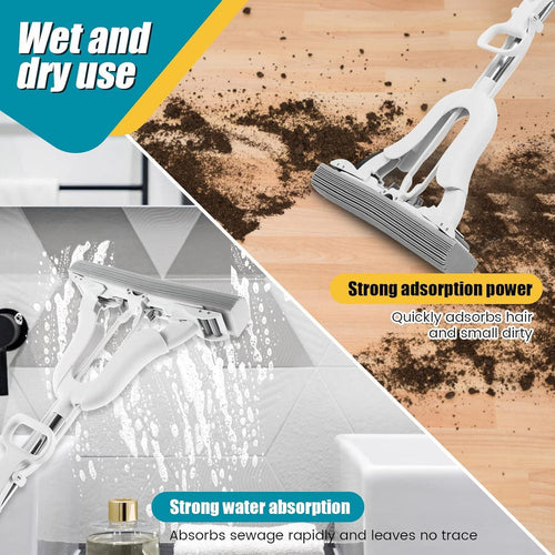 Adjustable wet and dry squeeze mop with long handle – price in Pakistan