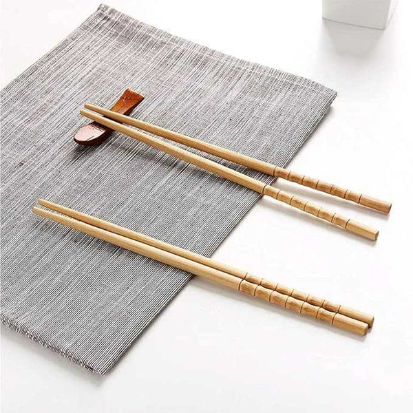 Pack of reusable wooden chopsticks for family dining