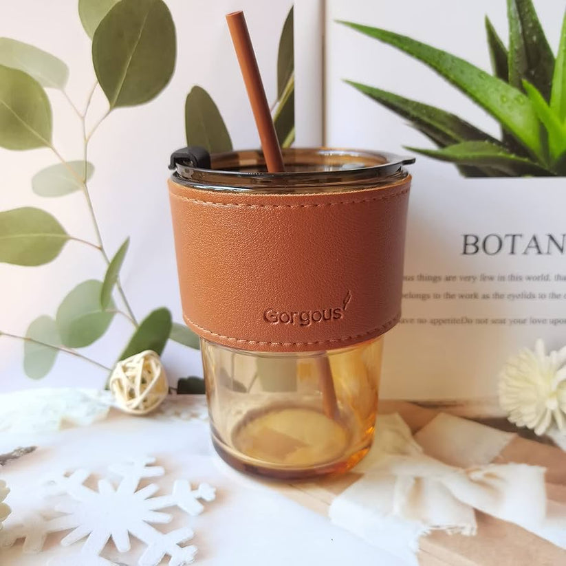 Portable glass tumbler for office and travel