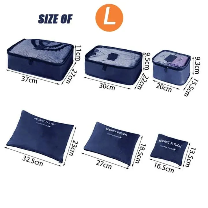 6-Piece Travel Packing Cubes Set – Oxford Fabric Organizers