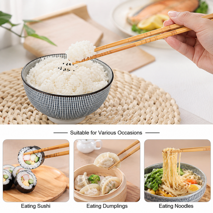 Reusable Wooden Chopsticks – Pack of 10 Pairs
