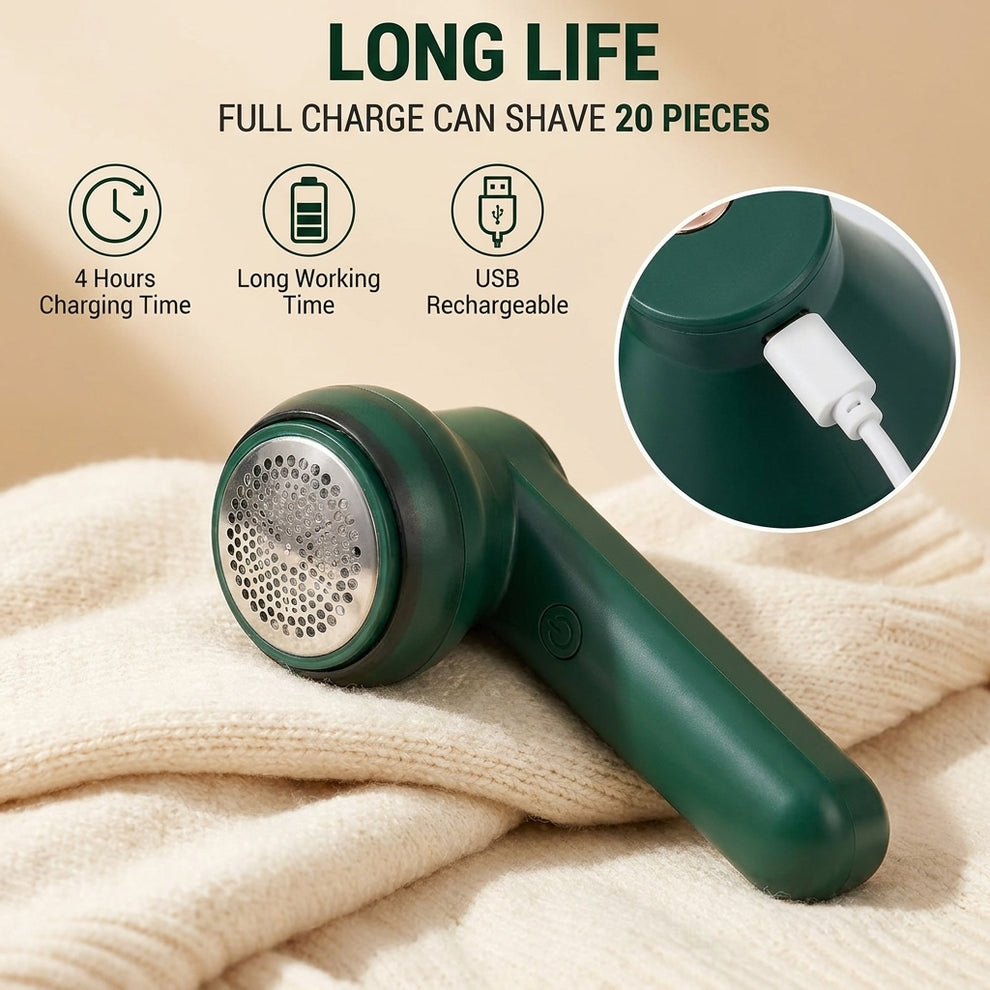 Fabric shaver charging with a USB cable