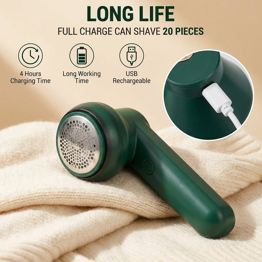 Fabric shaver charging with a USB cable