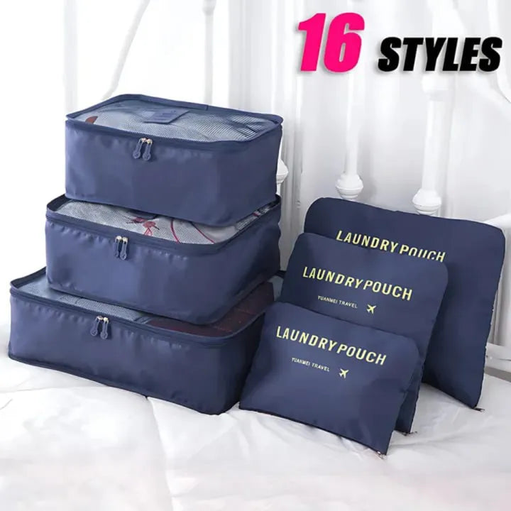 6-Piece Travel Packing Cubes Set – Oxford Fabric Organizers